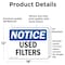 Signmission Used Filters, 18 in W x Rectangle, Vinyl Decal OS-2PACK-NS-D-1218-L-18827 - alternate 2